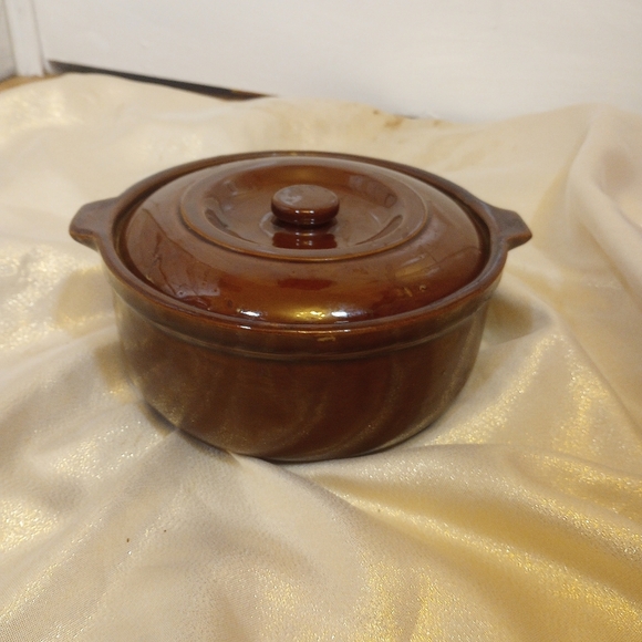 Source Unknown Other - SKU 846D Vintage Stoneware Pottery Dutch Oven Casserole Dish Brown Glaze